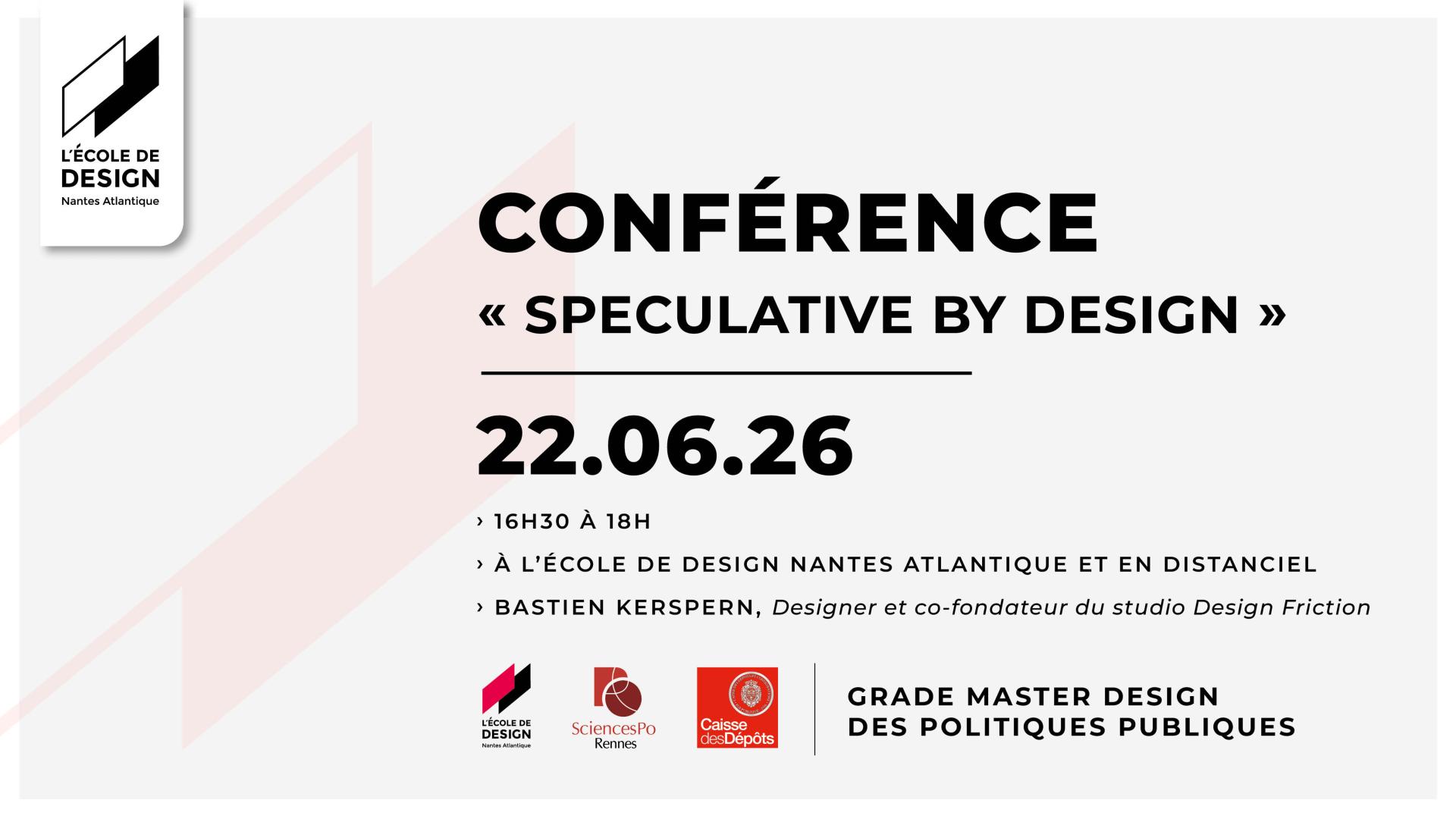 Conférence de Bastien Kespern, "Speculative by design"