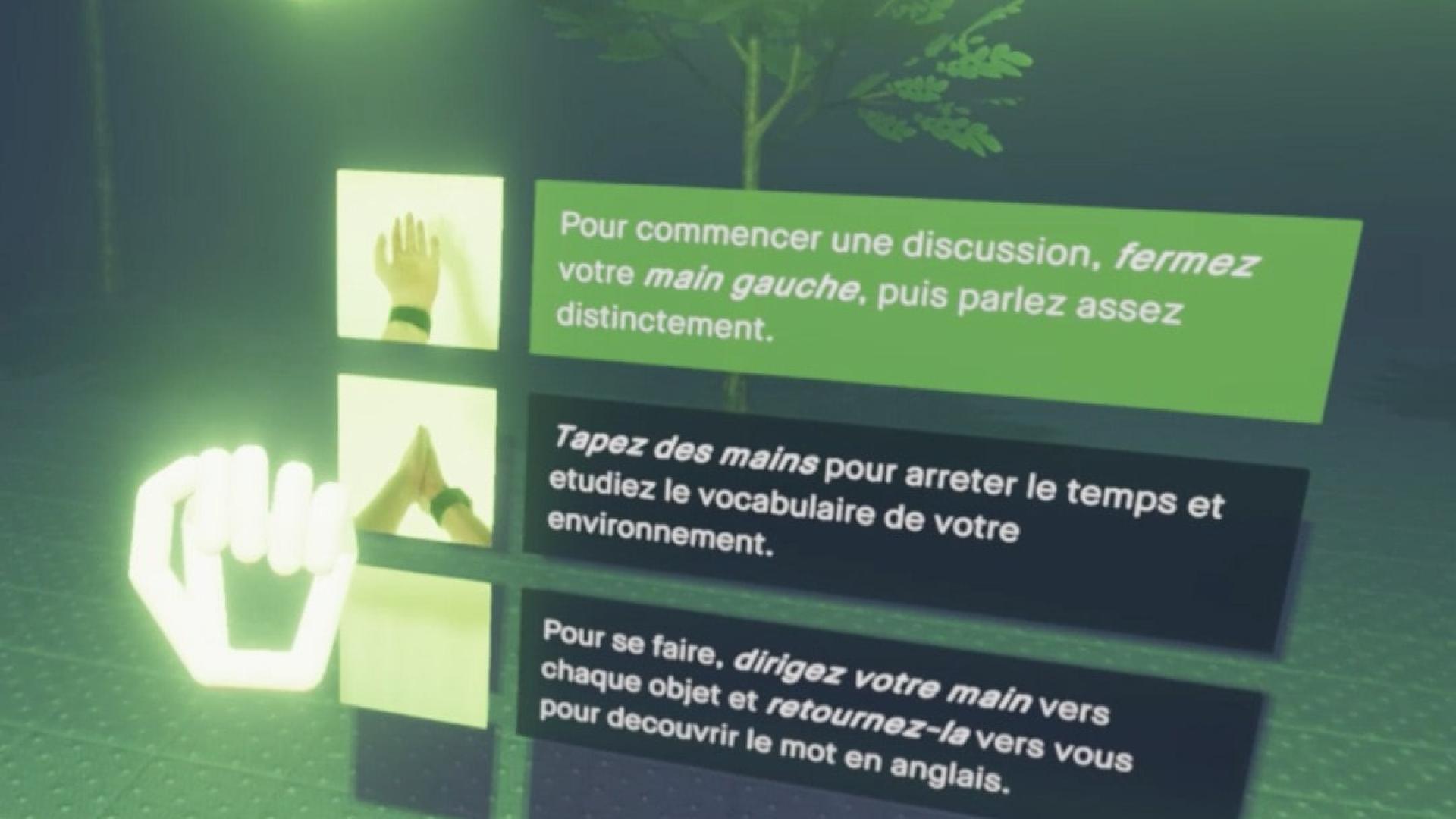 Visuel de l'outil d'apprentissage des langues en réalité virtuelle Deixis