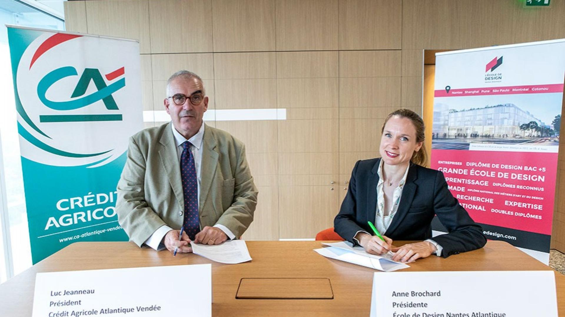 Le Crédit Agricole Atlantique Vendée et L’École de design Nantes Atlantique s’allient et signent une convention de mécénat