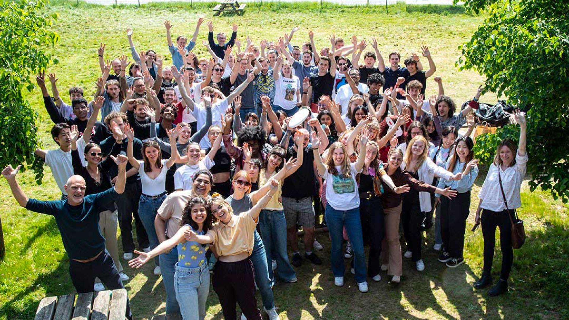 French and international students worked together