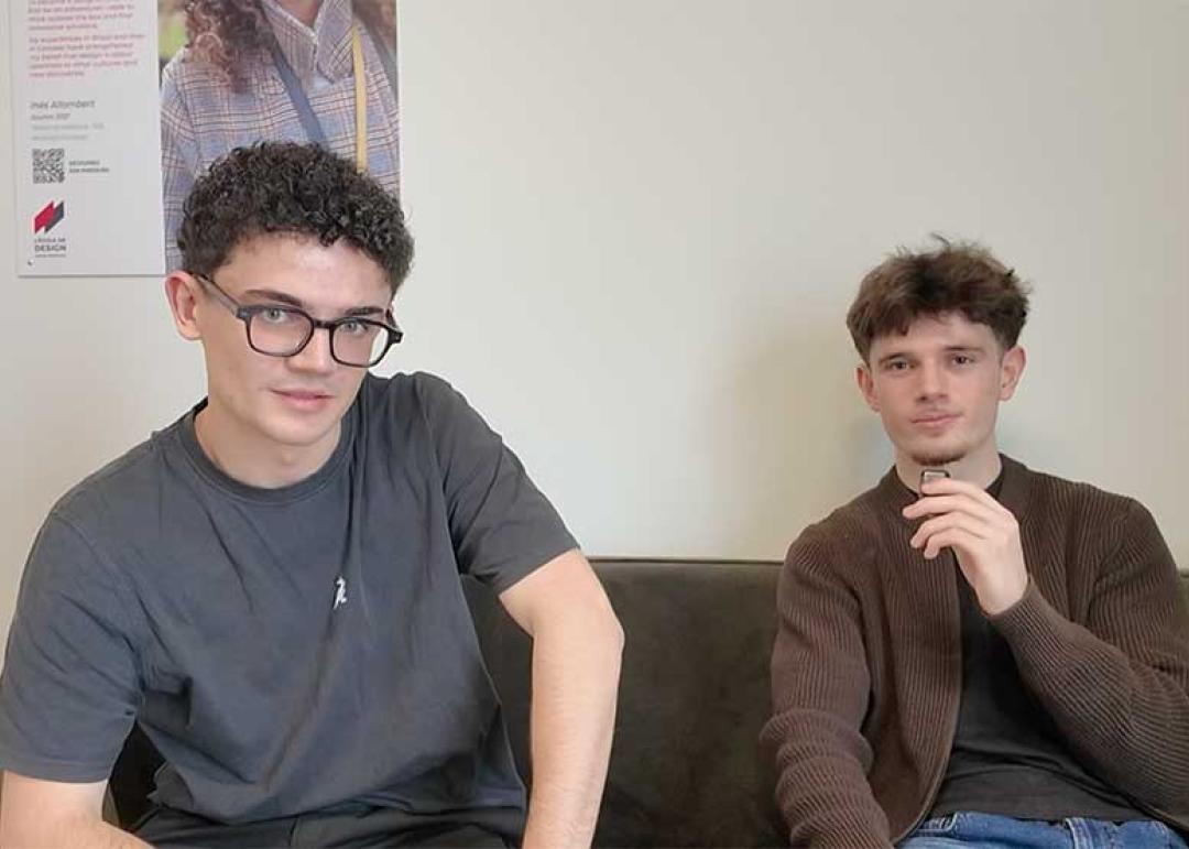 Baptiste et Martin étudiants en 1ère année du Diplôme de designer Bac +5