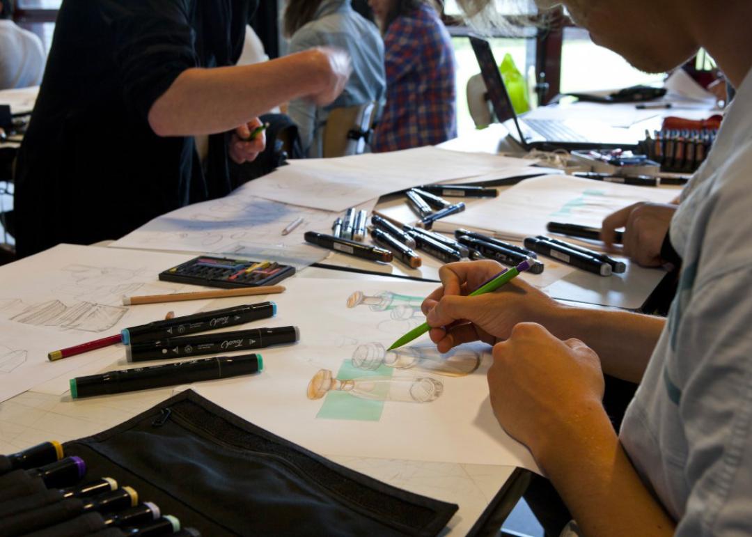 étudiants à l'école de design via parcoursup
